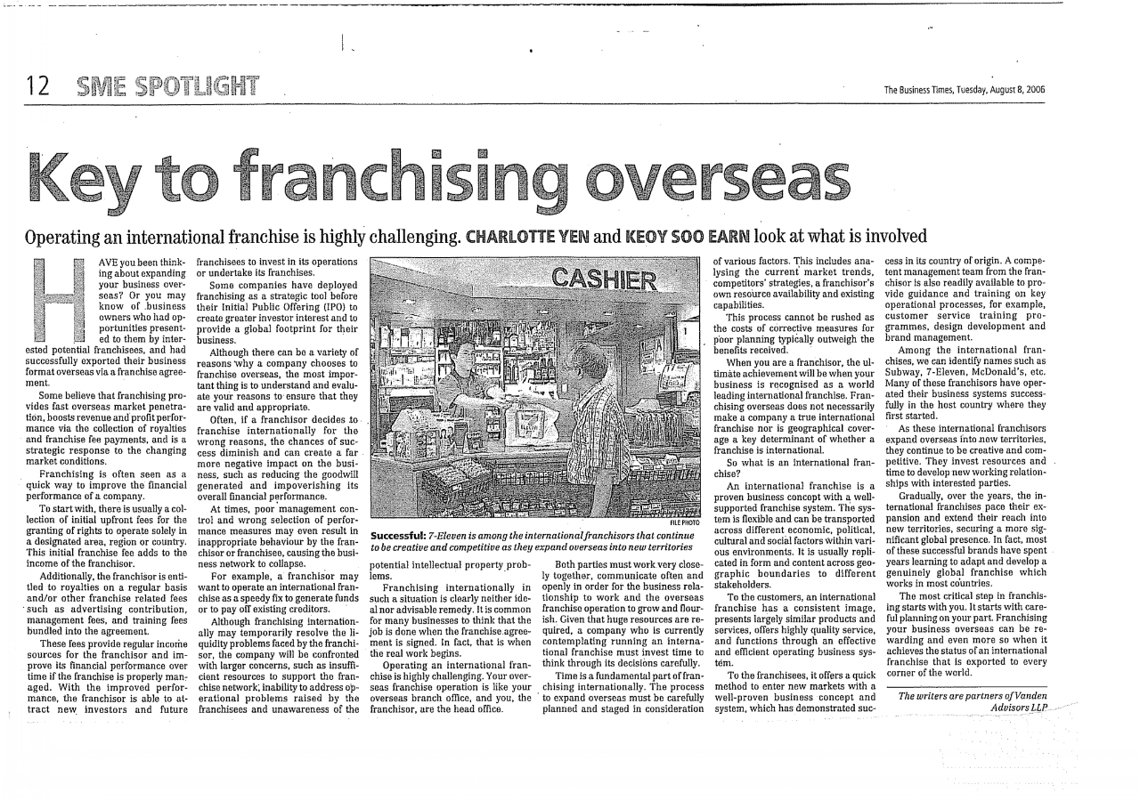 Key to Franchising Overseas